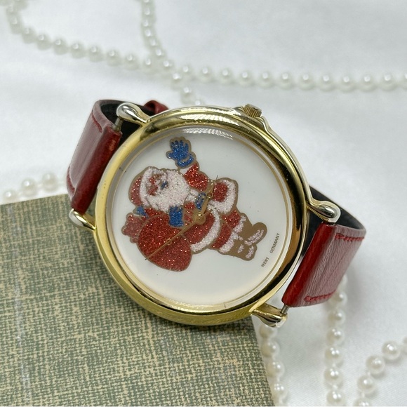 Vintage Glitter Dial Santa Watch - Large Dial